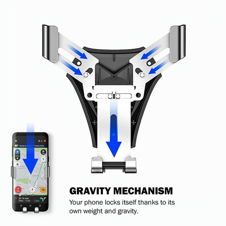 Crong Gravity Auto-Clip autós tartó - Gravitációs autós tartó 4.7"- 6.5" telefonhoz (fekete)