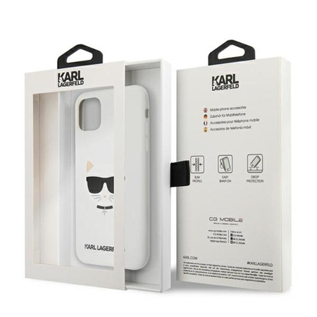 Karl Lagerfeld Choupette Head Silicone - Etui iPhone 11 (biały)