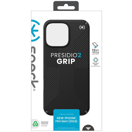 Speck Presidio2 Grip - Custodia per iPhone 16 Pro Max (Nero / Grigio Ardesia / Bianco)