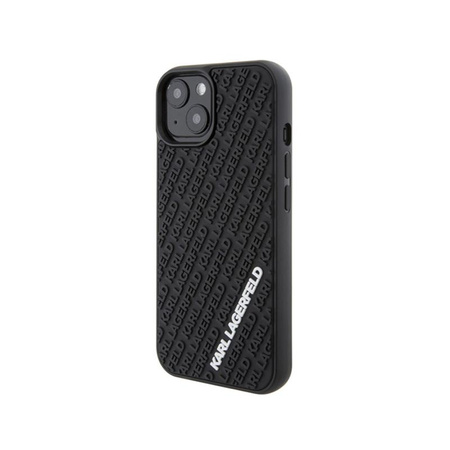 Karl Lagerfeld 3D Rubber Multi Logo - pouzdro pro iPhone 15 (černé)