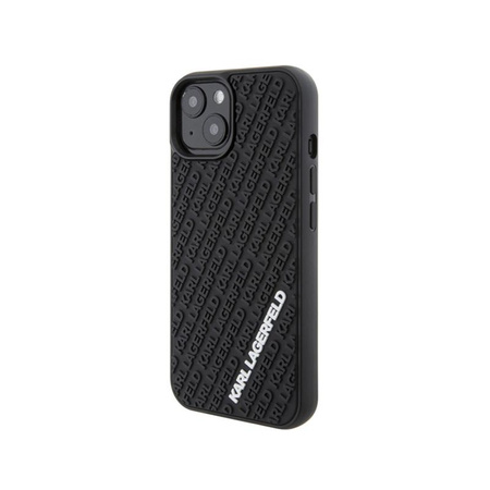 Karl Lagerfeld 3D Rubber Multi Logo - Coque iPhone 15 (noir)
