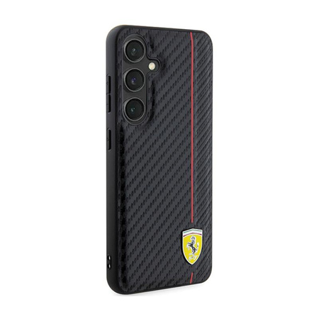 Ferrari Carbon Printed Line - pouzdro pro Samsung Galaxy S24+ (černé)