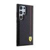 Ferrari Carbon Printed Line - Samsung Galaxy S24 Ultra tok (fekete)