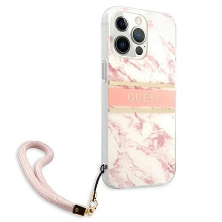 Guess Marble Strap - Coque iPhone 13 Pro (rose)