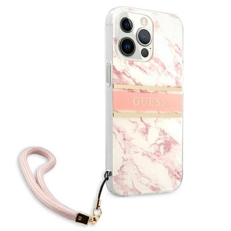 Guess márványszíj - iPhone 13 Pro Max tok (rózsaszín)