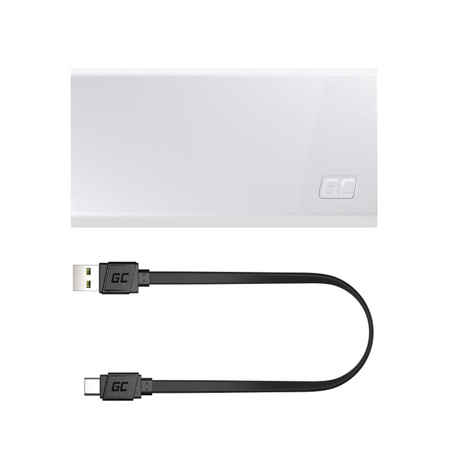 Green Cell PowerPlay20s - Power Bank 20000 mAh with USB-A QuickCharge 3.0 and 2x USB-C Power Delivery 22.5W (white)