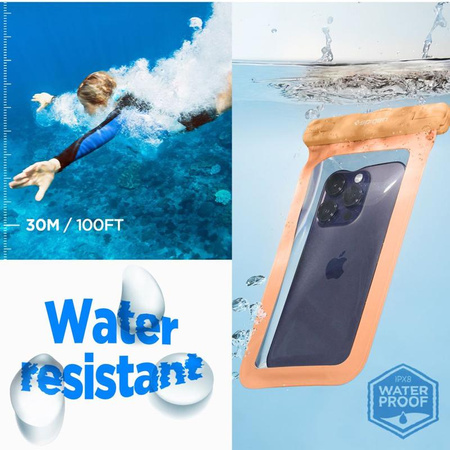 Spigen A601 Universal Waterproof Case - Case for smartphones up to 6.9" (Apricot)