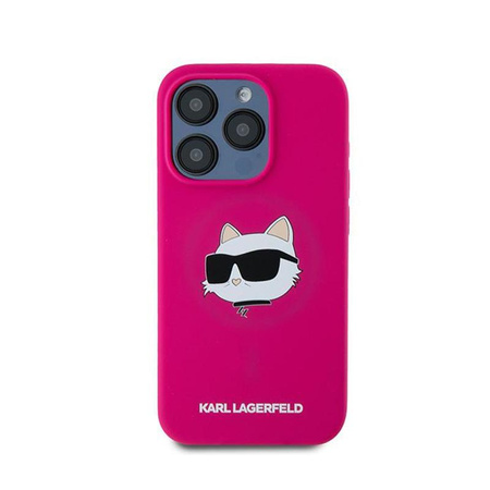 Karl Lagerfeld Silicone Choupette Head MagSafe - pouzdro pro iPhone 15 Pro Max (růžové)