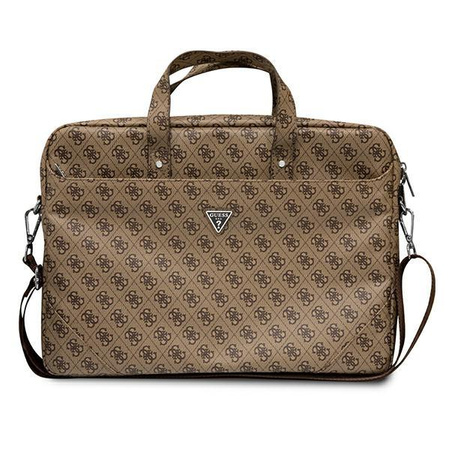 Guess Saffiano 4G Triangle Logo Computer Bag – Torba na notebooka 16” (brązowy)