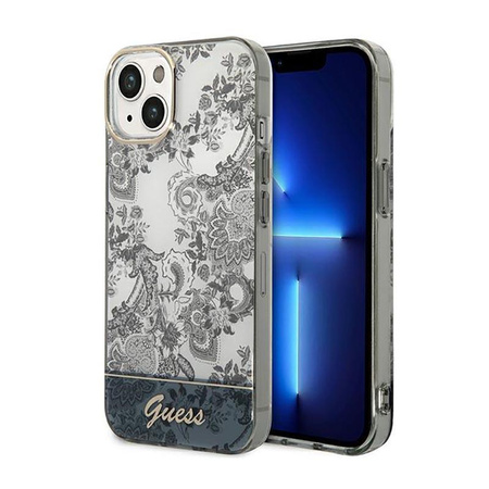 Guess Porcelain Collection - pouzdro pro iPhone 14 Plus (šedé)