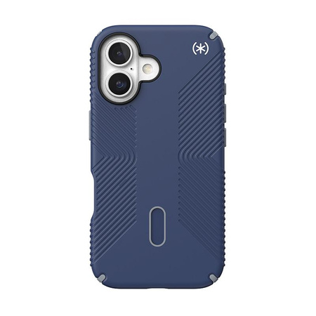 Speck Presidio2 Grip ClickLock & MagSafe - Coque pour iPhone 16 (Bleu côtier / Gris poussière / Blanc)