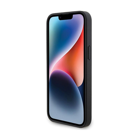 Kožené pouzdro BMW s diamantovým vzorem - iPhone 15 Pro (černé)