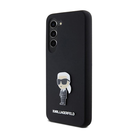Karl Lagerfeld Silikon Ikonik Metall Pin - Samsung Galaxy S24 Tasche (schwarz)