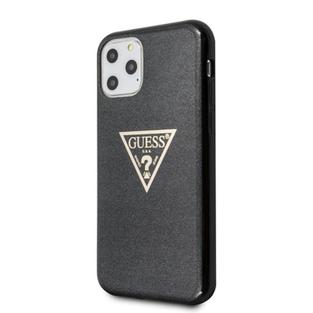 Guess Solid Glitter Triangle - iPhone 11 Pro Case (Black)
