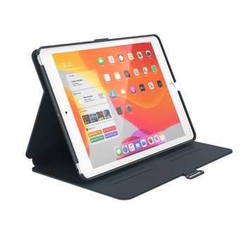 Speck Balance Folio - pouzdro pro iPad 10,2" 9 (2021) / 8 (2020) / 7 (2019) s povrchovou úpravou MICROBAN (Stormy Grey/Charcoal Grey)