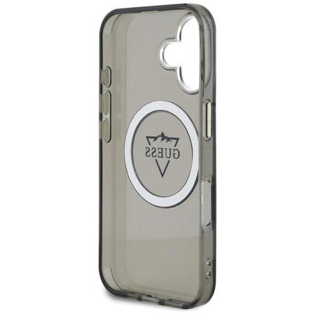 Guess IML Metal Mountain Logo MagSafe - étui pour iPhone 16 (noir)
