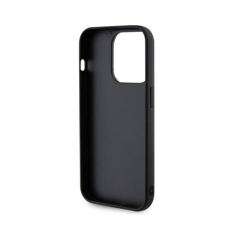 Guess Logo métal matelassé - Coque iPhone 15 Pro (noir)