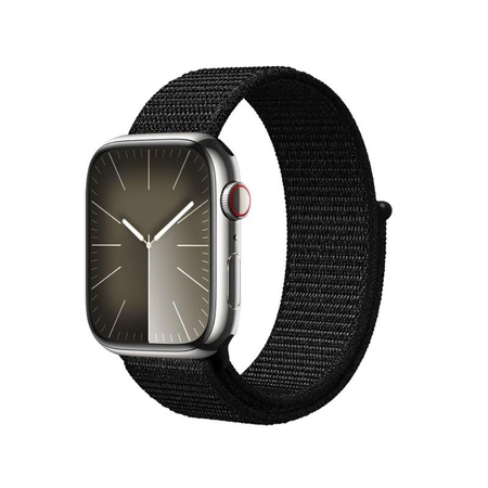 Crong Nylon Reflex - Sport szíj Apple Watch 38/40/41 mm-es órához (fekete)