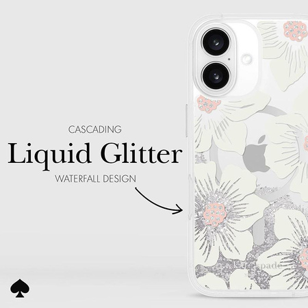 Kate Spade New York Liquid Glitter MagSafe - Hülle für iPhone 16 (Hollyhock Floral)