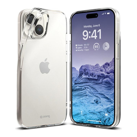 Crong Crystal Slim Cover - iPhone 15 Plus Case (Transparent)