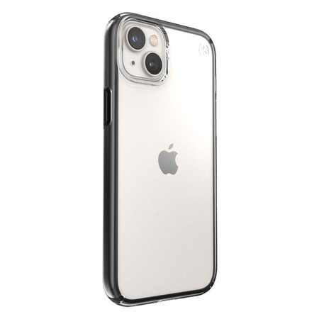 Speck Presidio Perfect-Clear with Impact Geometry - iPhone 14 Plus Case with MICROBAN Coating (Clear / Black)