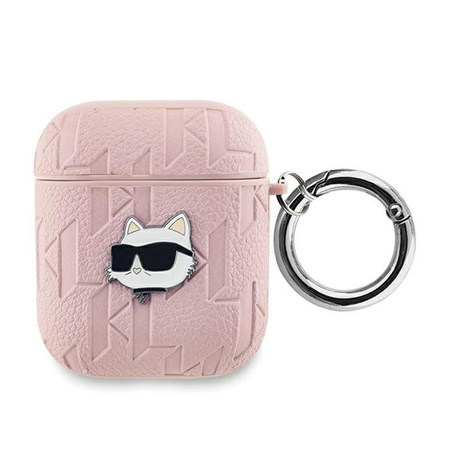 Karl Lagerfeld Monogram Choupette Head - Étui AirPods 1/2 gen (rose)