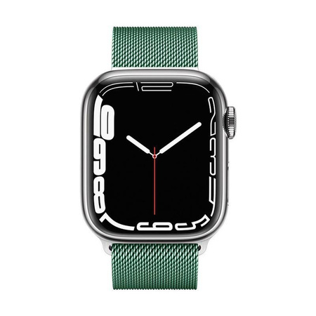 Crong Milano Steel – řemínek z nerezové oceli pro Apple Watch 44/45/46/49mm (zelený)