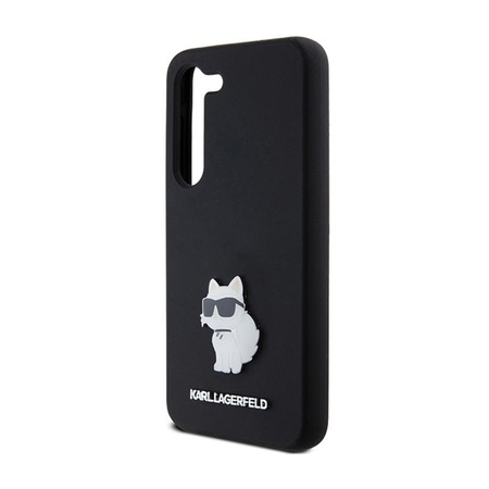 Karl Lagerfeld Silikon Choupette Metall Pin - Samsung Galaxy S24 Gehäuse (schwarz)