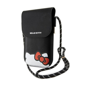 Hello Kitty Leather Hiding Kitty Cord - Crossbody bag for phone (black)