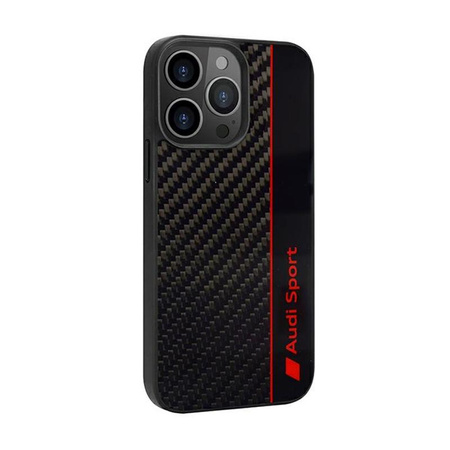 Audi Carbon Fiber Stripe - pouzdro pro iPhone 13 Pro (černé)