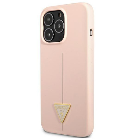 Guess szilikon háromszög logó - iPhone 13 Pro Max tok (rózsaszín)