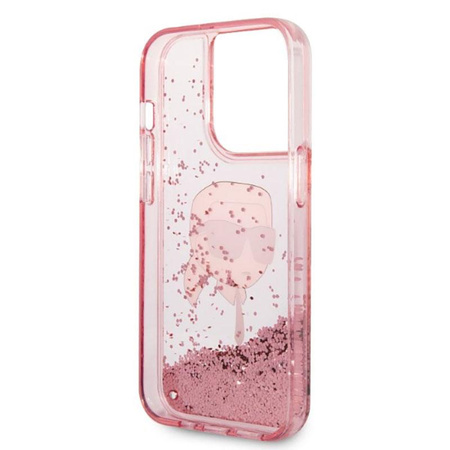 Karl Lagerfeld Liquid Glitter NFT Karl's Head - iPhone 14 Pro Case (pink)