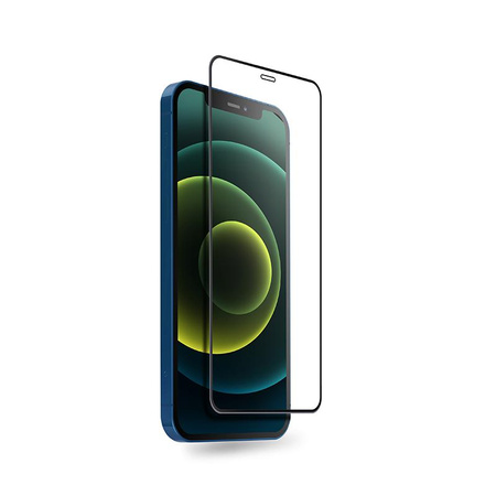 Crong Anti-Bacterial 3D Armour Glass - 9H tvrzené sklo přes celou obrazovku pro iPhone 12 Mini + instalační rámeček