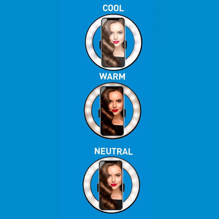 Grundig - LED-Ringlicht mit Stativ für Fotos, Selfie, Make-up