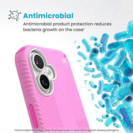 Speck Presidio2 Grip ClickLock & MagSafe - iPhone 16 tok (True Pink / Shocking Pink / Fehér)