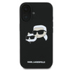 Karl Lagerfeld Silicone Double Heads Print MagSafe – Pouzdro iPhone 16 Plus (černé)