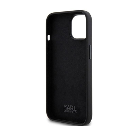 Karl Lagerfeld Silicone Choupette Metal Pin - Coque iPhone 15 Plus (noir)