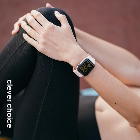 Crong Liquid - Pánt Apple Watch-hoz 38/40/41/42 mm (homokrózsaszín)