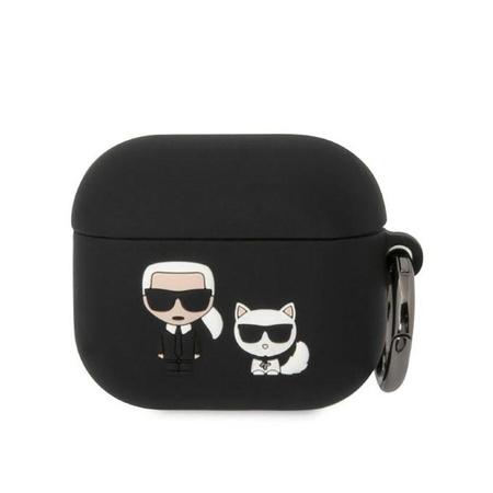 Karl Lagerfeld Silikonové pouzdro Karl & Choupette - AirPods 3 (černé)