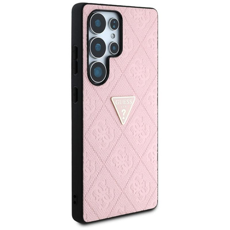Guess Hot Stamp 4G Motif Triangle Metal Logo - Étui Samsung Galaxy S25 Ultra (rose)