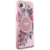 Guess IML Flowers MagSafe - Coque pour iPhone 16e (rose)