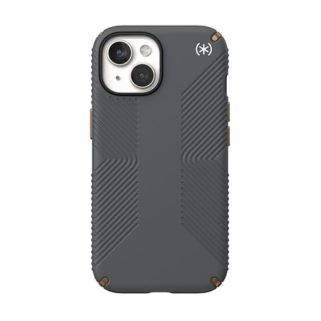 Speck Presidio2 Grip - pouzdro pro iPhone 15 (Charcoal Grey / Cool Bronze / White)