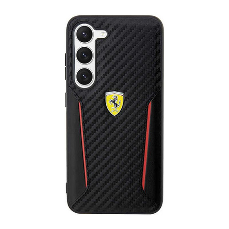 Ferrari Carbon Contrast Edges - pouzdro pro Samsung Galaxy S23+ (černé)