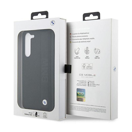 BMW Leather Textured & Stripe - Case for Samsung Galaxy S23+ (Black)