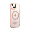 Guess Gold Outline Translucent MagSafe - iPhone 13 Case (pink)