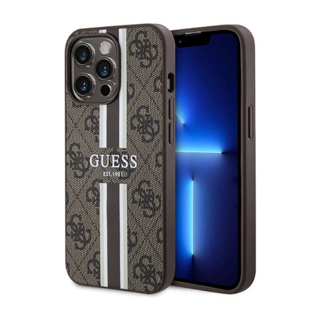 Guess 4G Printed Stripes MagSafe - Etui iPhone 13 Pro Max (Brązowy)