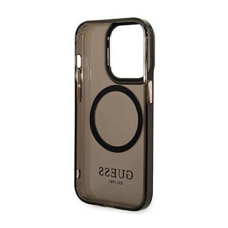 Guess Gold Outline Translucide MagSafe - iPhone 14 Pro Case (noir)