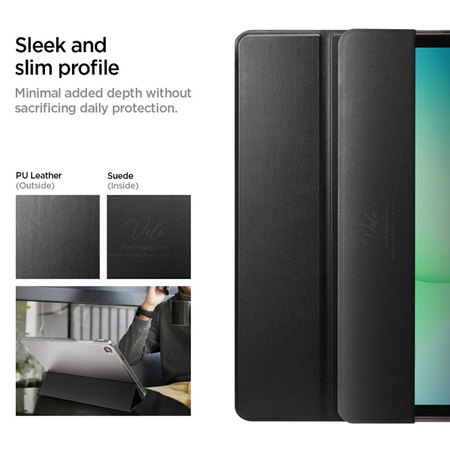Spigen Smart Fold - tok Samsung Galaxy Tab A11+ / A9+ készülékhez (fekete)