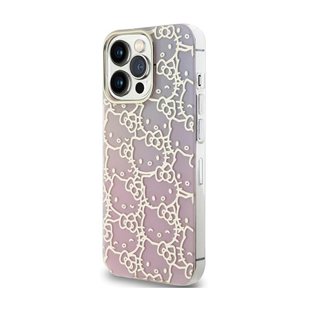 Hello Kitty IML Gradient Electrop Crowded Kitty Head - iPhone 14 Pro Max Hülle (rosa)