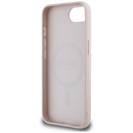 Guess 4G Circle Classic Logo MagSafe - pouzdro pro iPhone 16e (růžové)